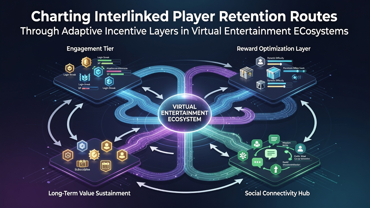 Darstellung vernetzter Spielerbindungswege und adaptiver Anreizschichten in digitalen Unterhaltungsplattformen