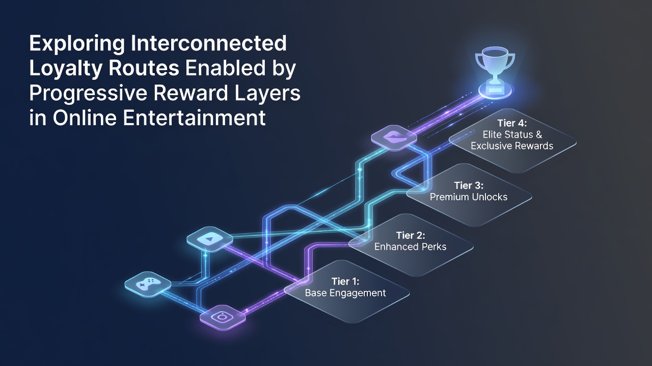 Illustration von gestaffelten Belohnungssystemen und deren Vernetzung in digitalen Gaming-Plattformen