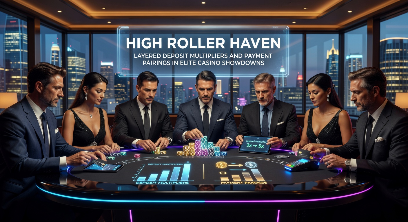 High Roller bei einem exklusiven Casino-Tisch, umgeben von Chips und Luxus-Elementen