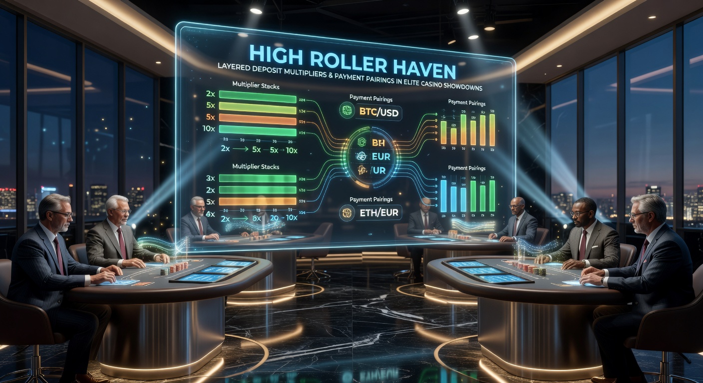 Detaillierte Grafik von Einzahlungs-Layern und Zahlungsmethoden in einem High-Roller-Turnier