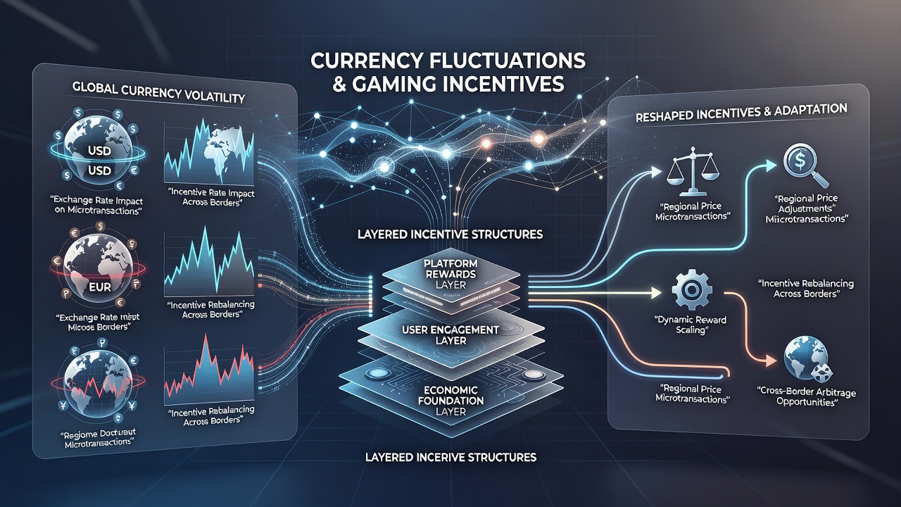 Darstellung von Währungskursen und gestaffelten Anreizen auf globalen Gaming-Plattformen